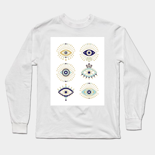 evil eyes Long Sleeve T-Shirt by CatCoq